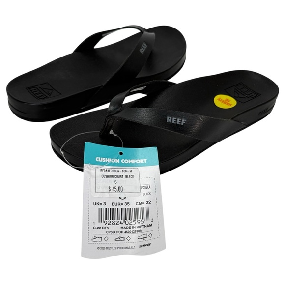 Reef Cushion Bounce Black Waterproof Womens Thing Slide Sandals Size 5M - Picture 4 of 7